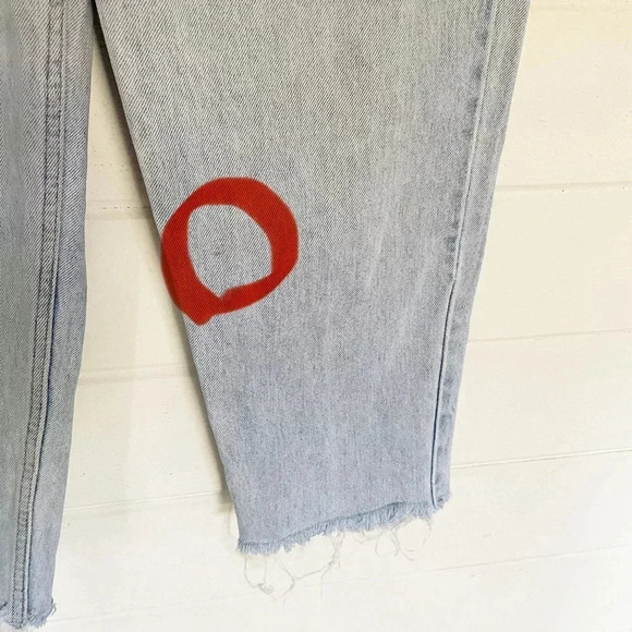 Rare⭐️ Vintage 90’s Timberland Women’s High Waist Raw Hem Baggy Jeans Waist 30” - Picture 10 of 12